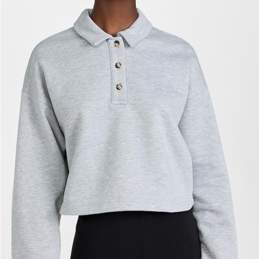 ALO Yoga Polo Henley Cropped Pullover